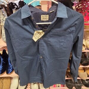 Better Unsaid Big Boy Blue Button Up Long Sleeve Shirt Size 14 16 Large